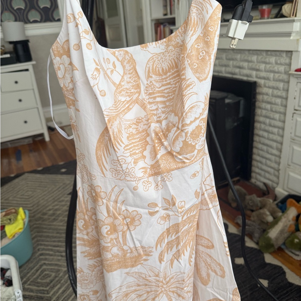 STAUD Spaghetti Strap Dress - Cream and Tan